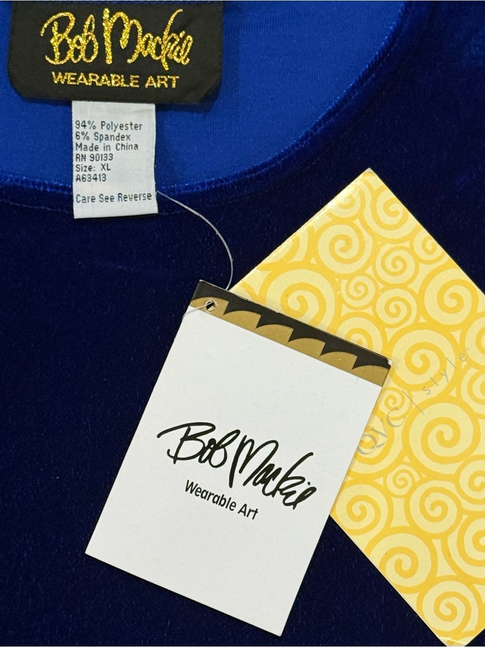 Bob Mackie Velvet Tank Top Womens XL Blue Vintage NWT Art To Wear Layering⁠